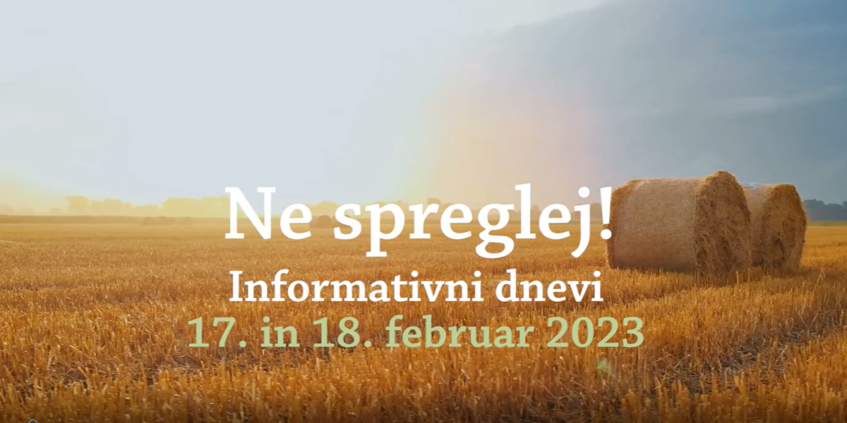 Informativni dnevi 2023: 17. in 18. februar 2023